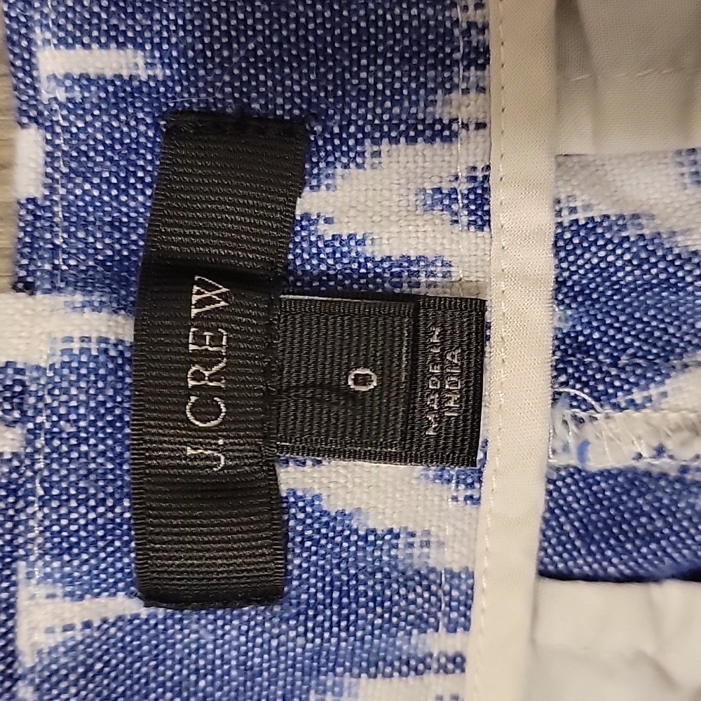 NWOT J. Crew Ikat Blue and White Shorts - Picture 3 of 6